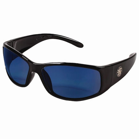 Smith & Wesson Safety Glasses, Mirror, Blue Mirror Lens, Black Frame, 12 PK 21307
